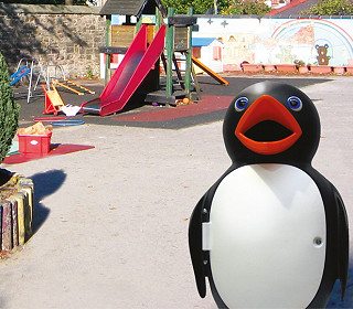 Customer survey competition winners find Percy Penguin a happy new home