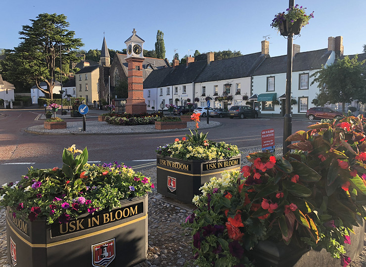 Amberol planters help Usk in Bloom showcase the town